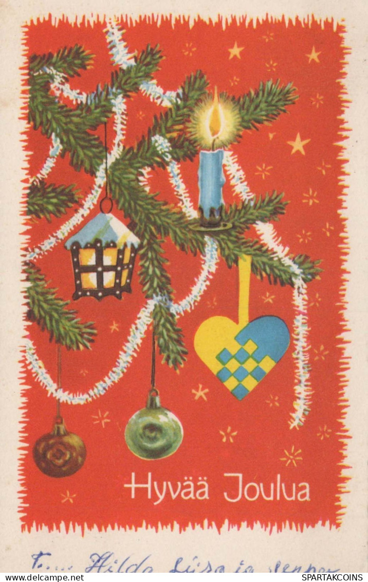 Buon Anno Natale CANDELA Vintage Cartolina CPSMPF #PKD170.IT - Nieuwjaar