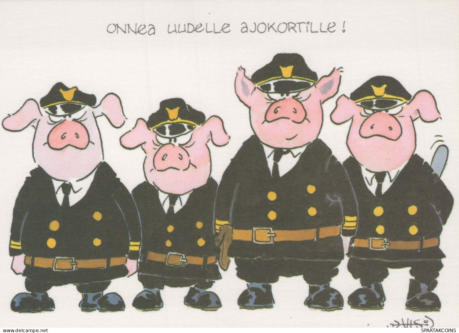 MAIALE Animale Vintage Cartolina CPSM #PBR747.IT - Schweine