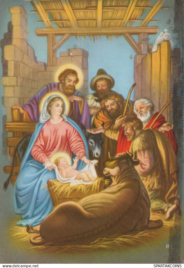 Vergine Maria Madonna Gesù Bambino Natale Religione Vintage Cartolina CPSM #PBP999.IT - Virgen Mary & Madonnas