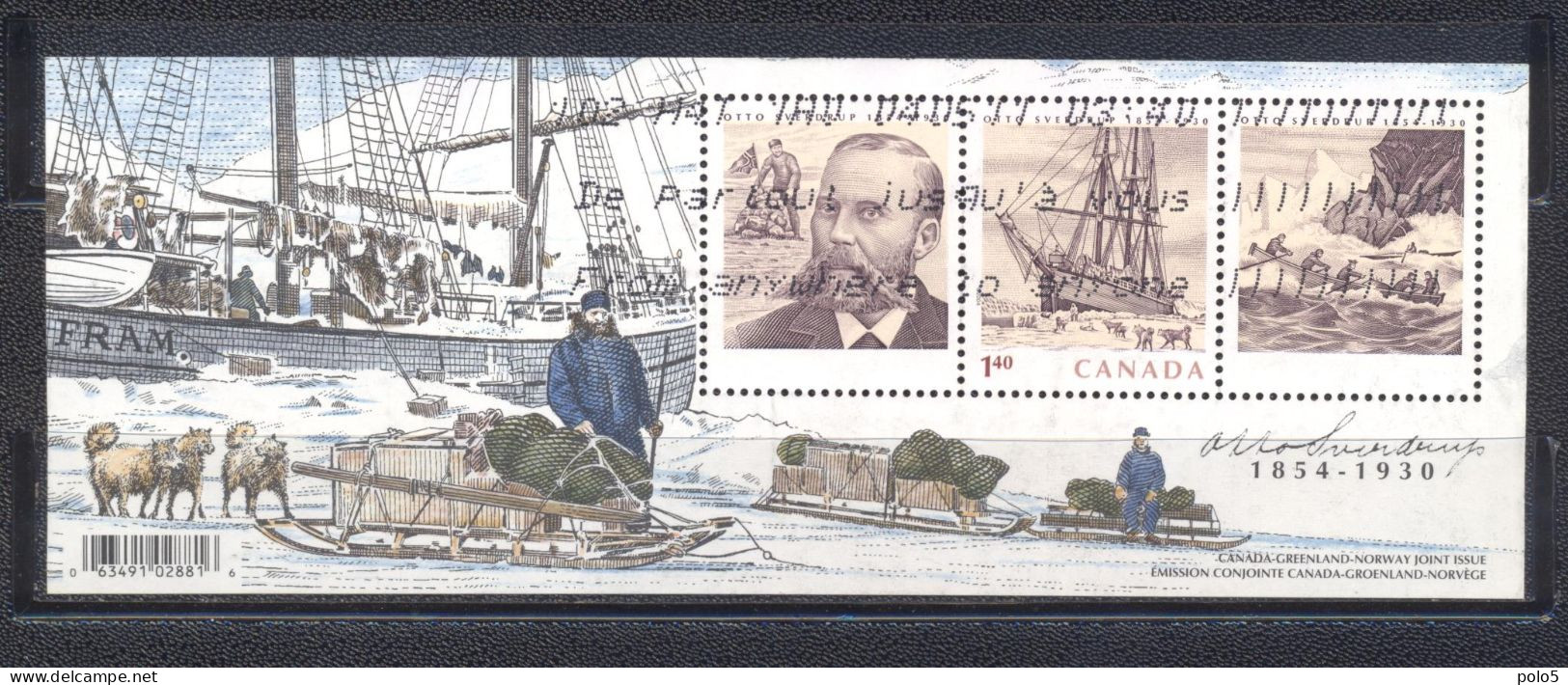 Canada 2004- 150 Th Anniversary Of Birth Of Otto Sverdrup (1854-2004) Joint Issue With Norway And Greenland M/Sheet - Usati