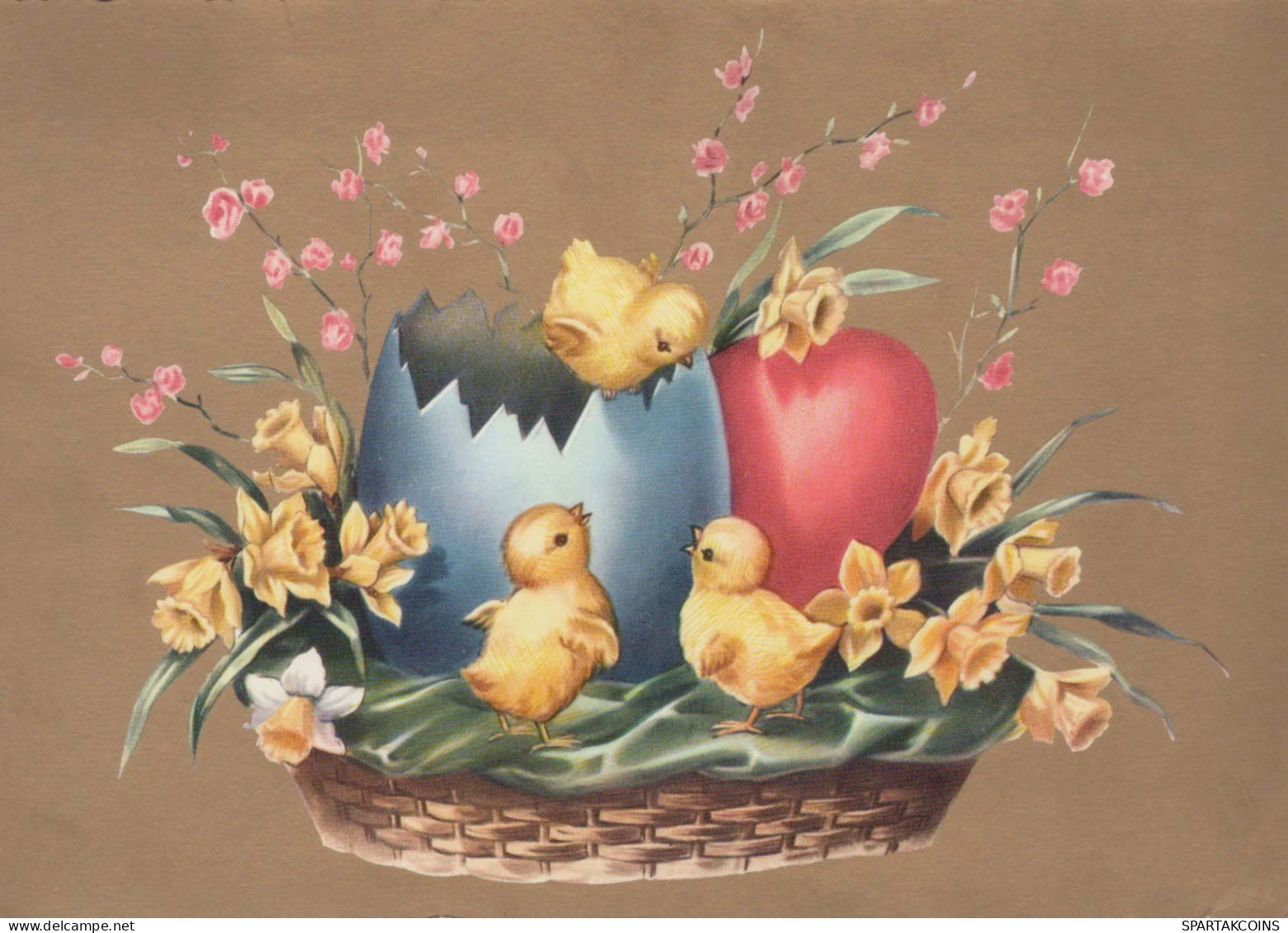 PASQUA POLLO UOVO Vintage Cartolina CPSM #PBO920.IT - Easter