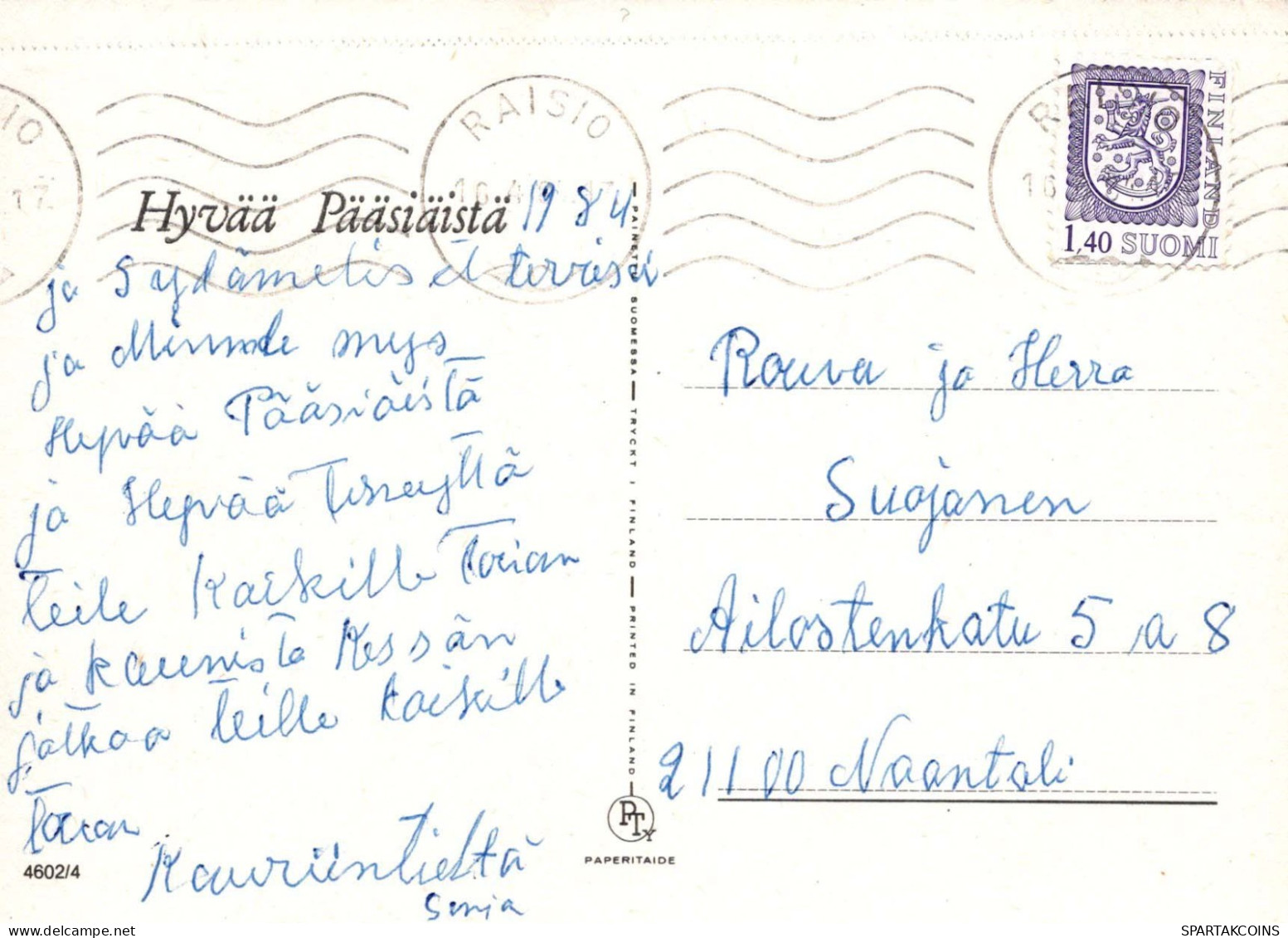 PASQUA POLLO UOVO Vintage Cartolina CPSM #PBP172.IT - Pasen