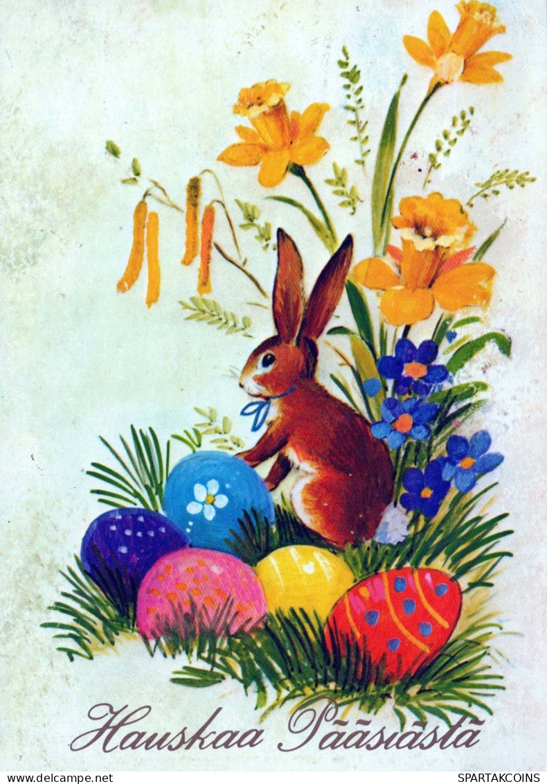 PASQUA CONIGLIO Vintage Cartolina CPSM #PBO481.IT - Easter