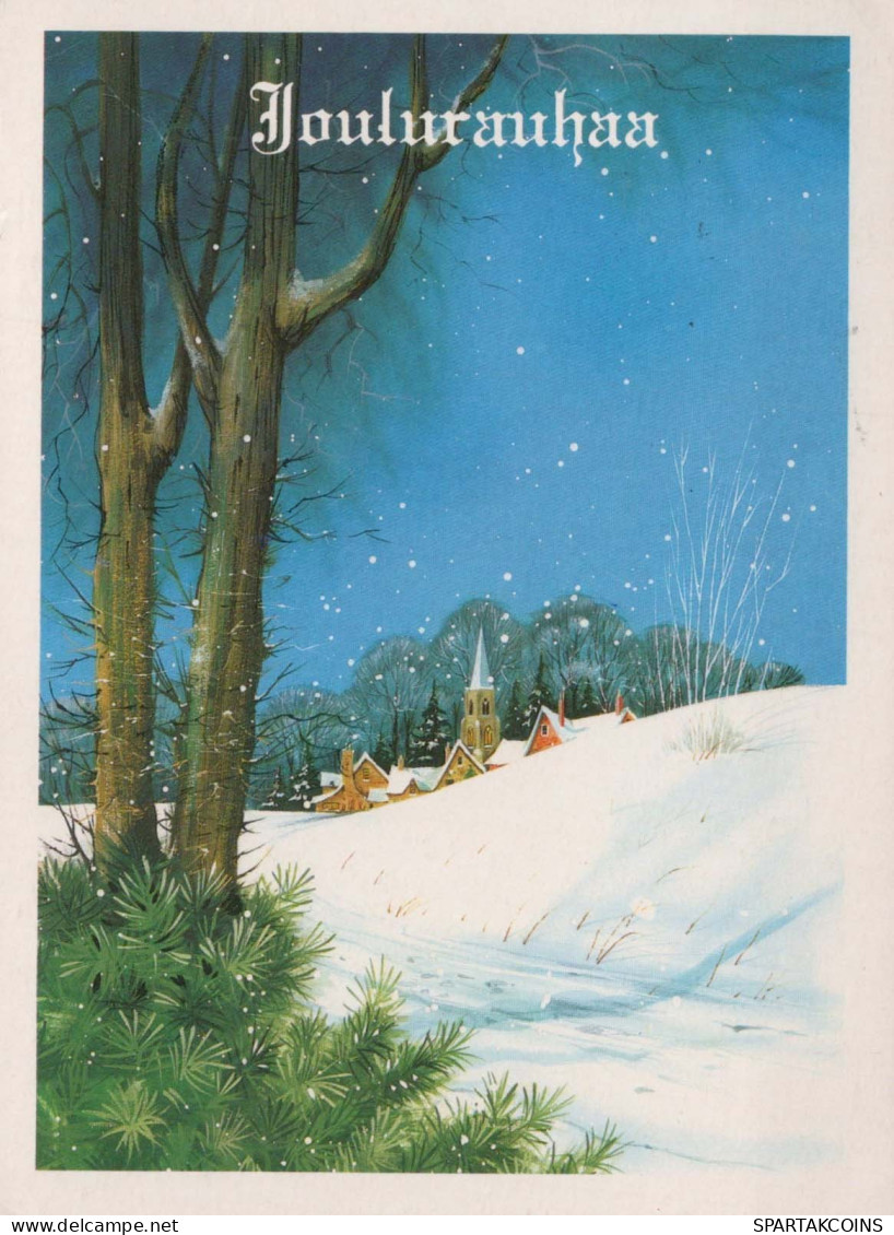 Buon Anno Natale CHIESA Vintage Cartolina CPSM #PBO099.IT - Neujahr