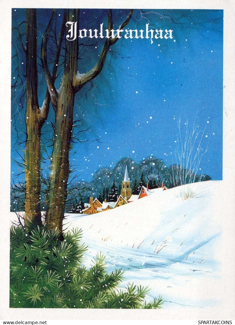 Buon Anno Natale CHIESA Vintage Cartolina CPSM #PBO099.IT - Nieuwjaar