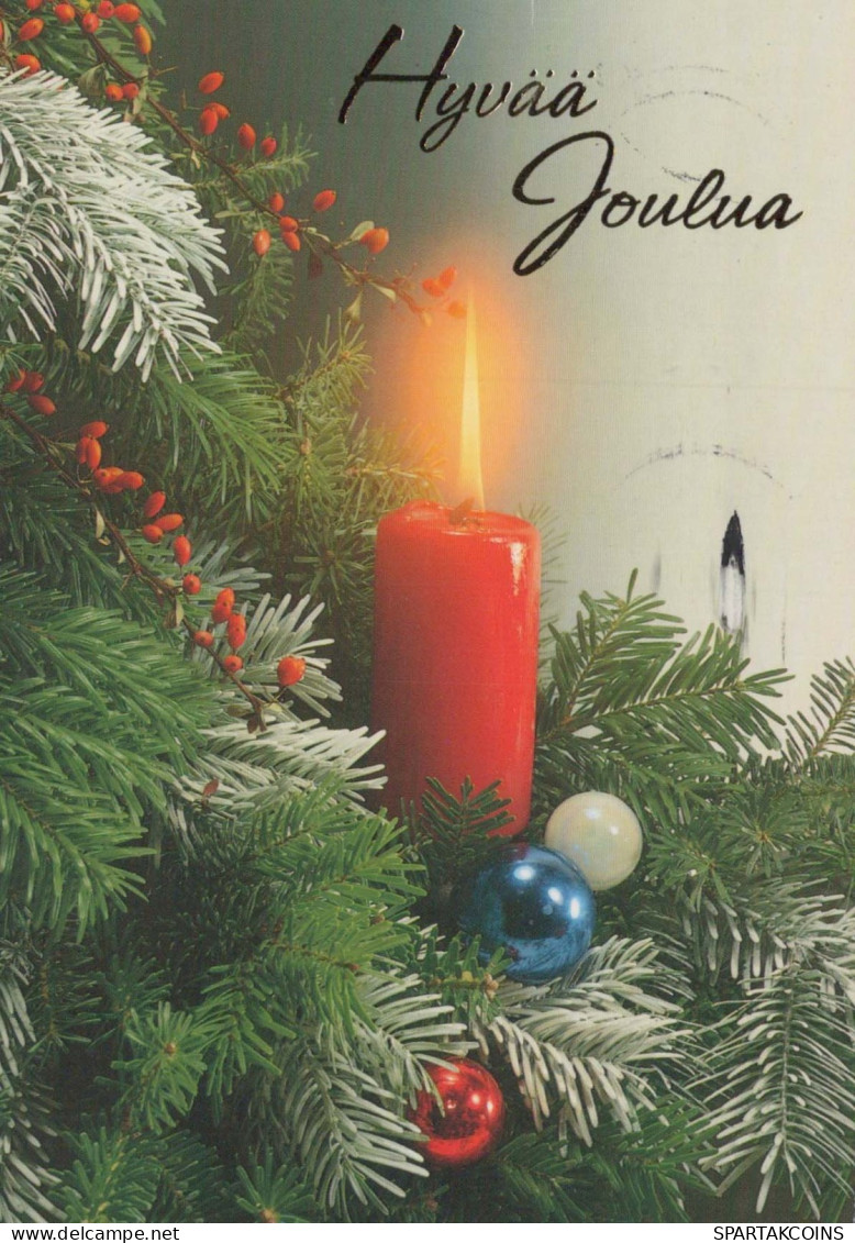 Buon Anno Natale CANDELA Vintage Cartolina CPSM #PBO038.IT - Neujahr