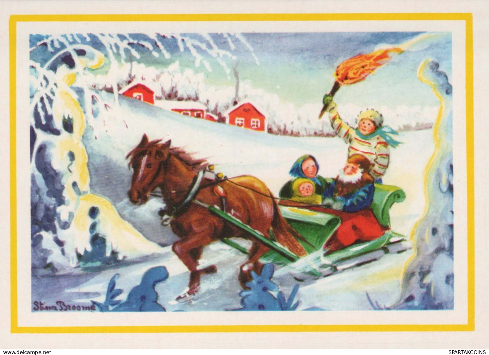 Buon Anno Natale CAVALLO Vintage Cartolina CPSM #PBM407.IT - Neujahr