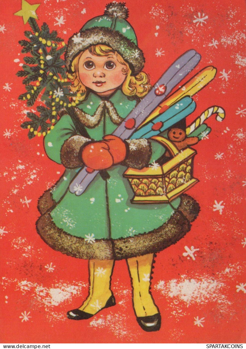 Buon Anno Natale BAMBINO Vintage Cartolina CPSM #PBM200.IT - New Year