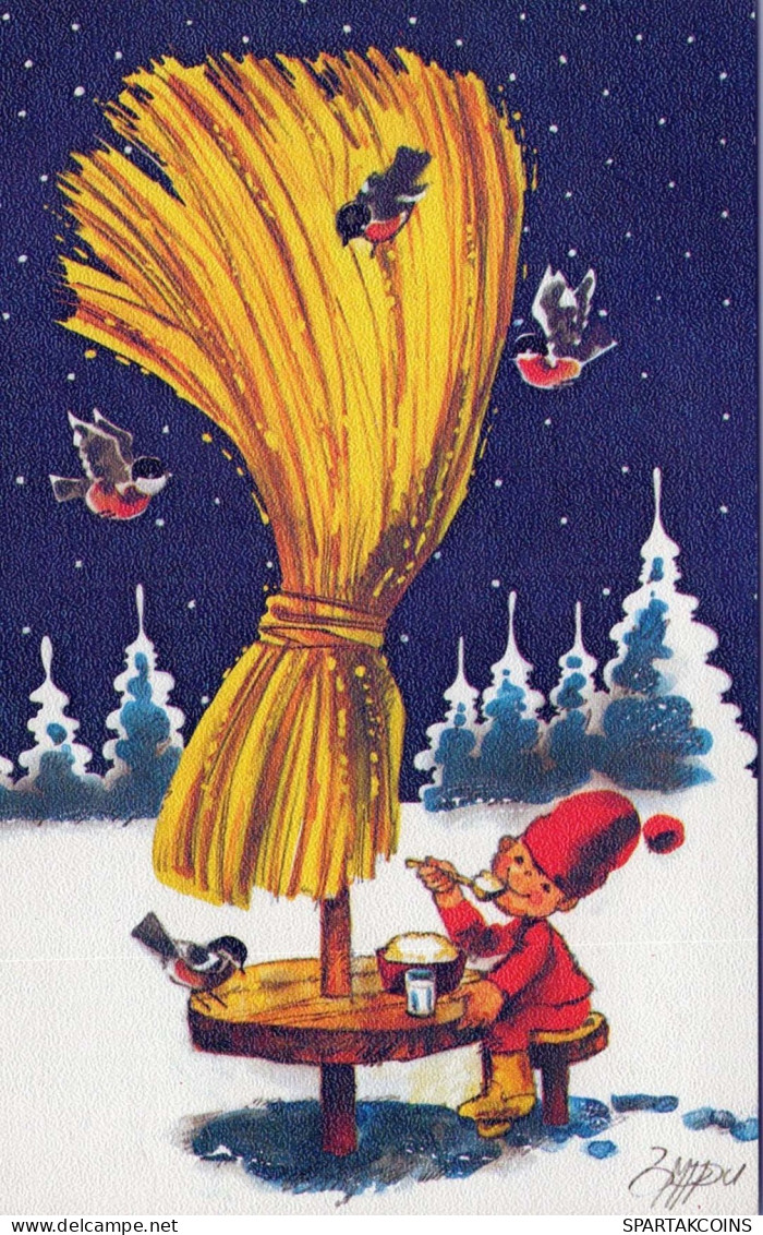 Buon Anno Natale BAMBINO Vintage Cartolina CPSM #PBM274.IT - New Year