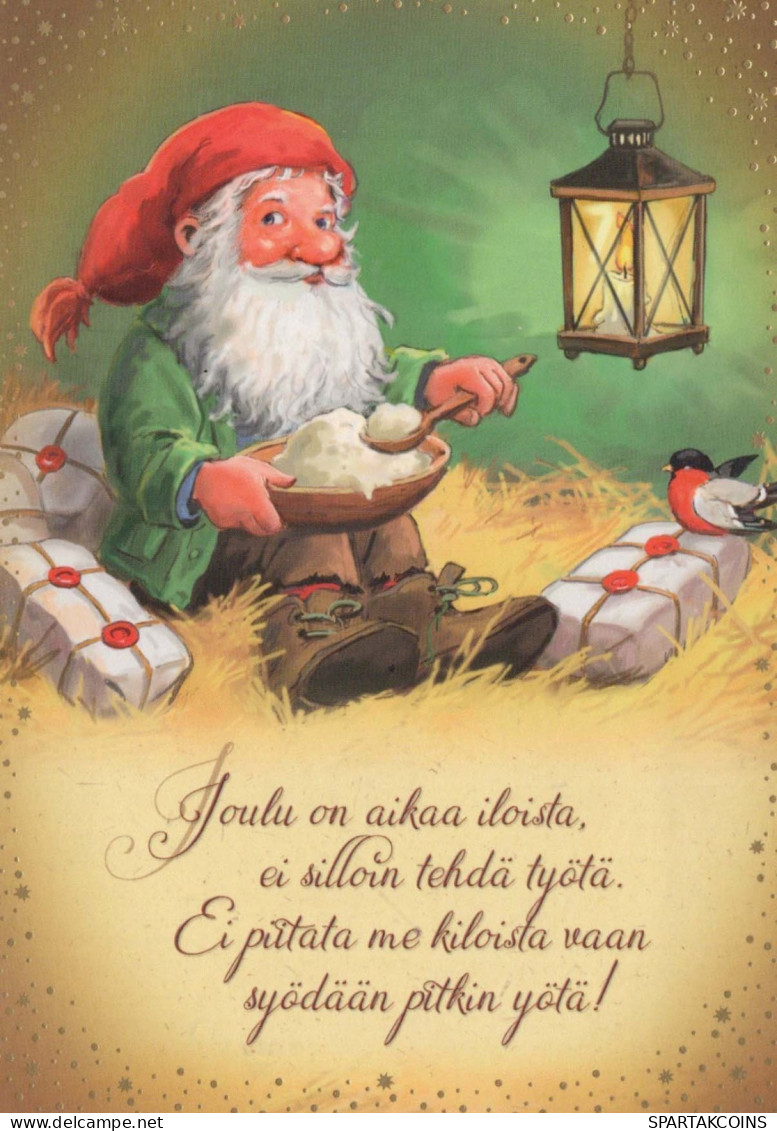 Buon Anno Natale GNOME Vintage Cartolina CPSM #PBL768.IT - New Year