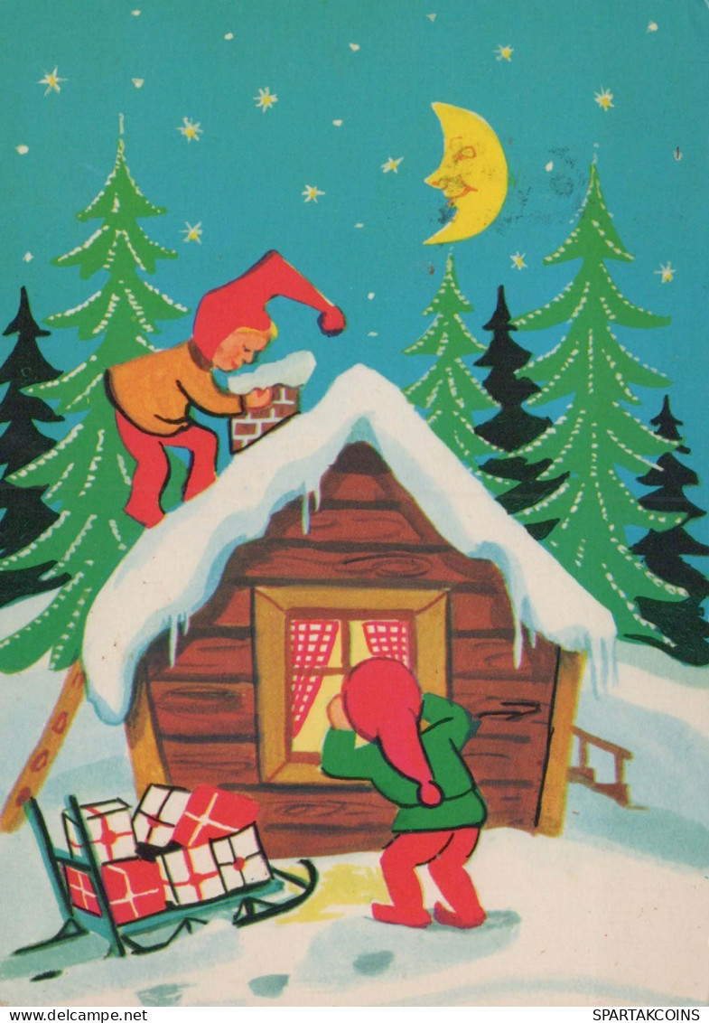 Buon Anno Natale GNOME Vintage Cartolina CPSM #PBL833.IT - New Year