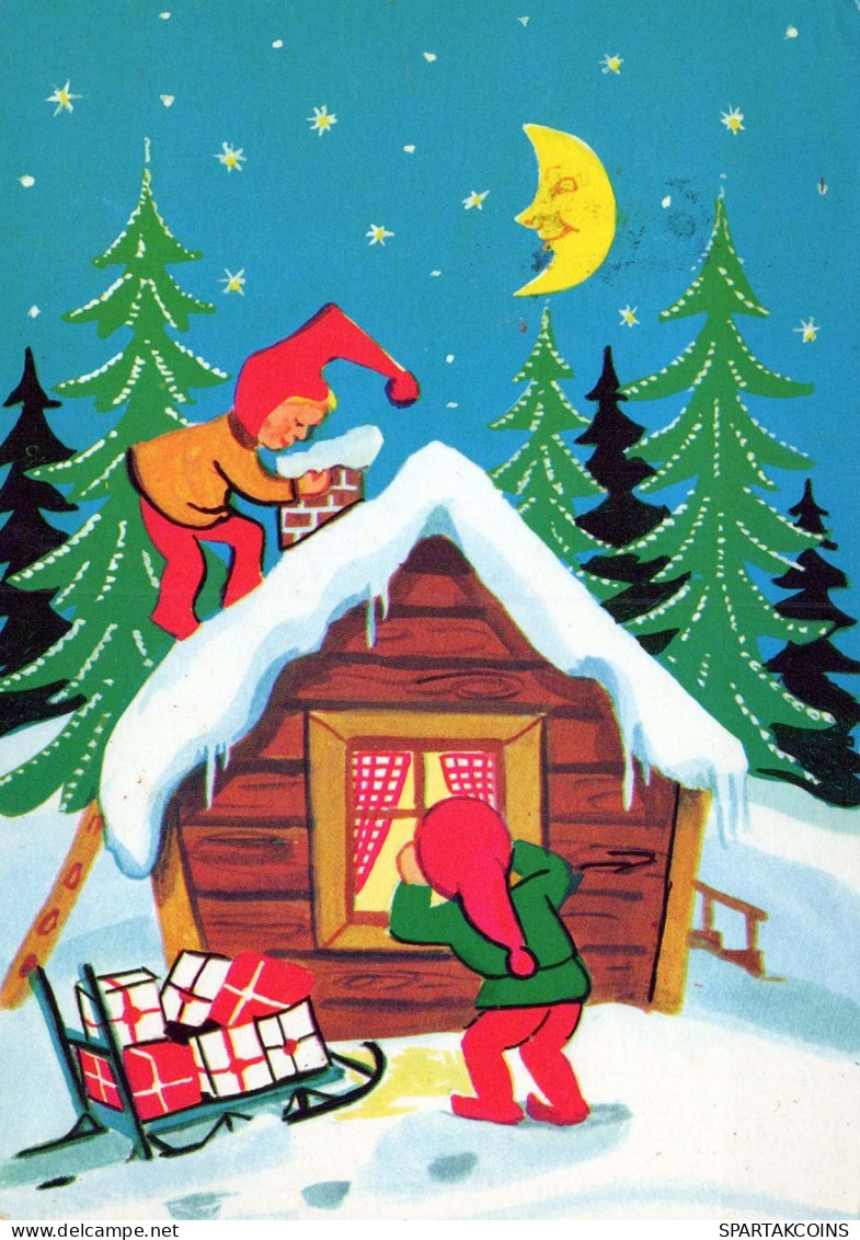 Buon Anno Natale GNOME Vintage Cartolina CPSM #PBL833.IT - New Year