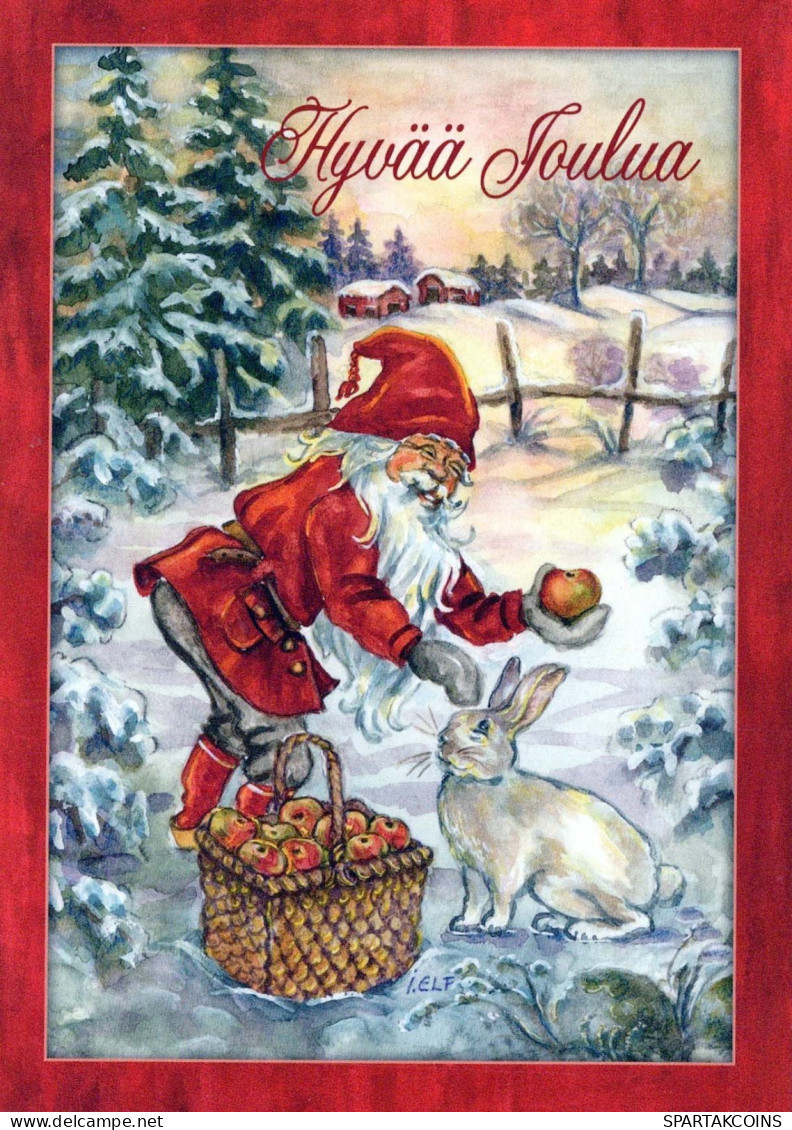 BABBO NATALE Buon Anno Natale Vintage Cartolina CPSM #PBL108.IT - Santa Claus