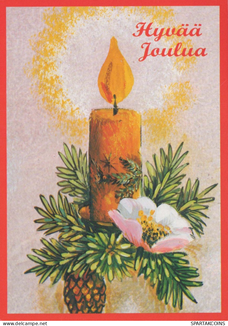 Buon Anno Natale CANDELA Vintage Cartolina CPSM #PBA295.IT - Nieuwjaar