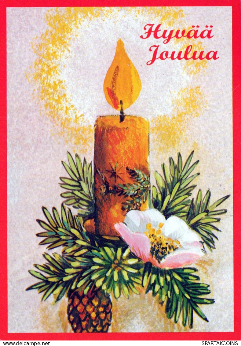 Buon Anno Natale CANDELA Vintage Cartolina CPSM #PBA295.IT - New Year