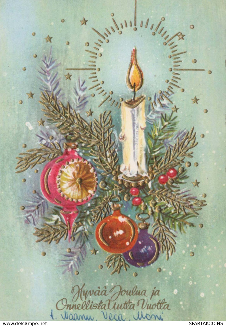 Buon Anno Natale CANDELA Vintage Cartolina CPSM #PBA415.IT - Nieuwjaar