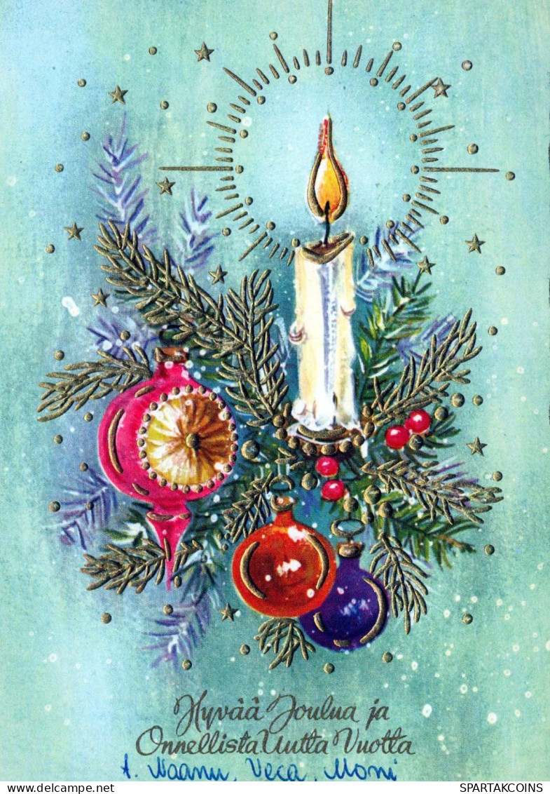 Buon Anno Natale CANDELA Vintage Cartolina CPSM #PBA415.IT - New Year