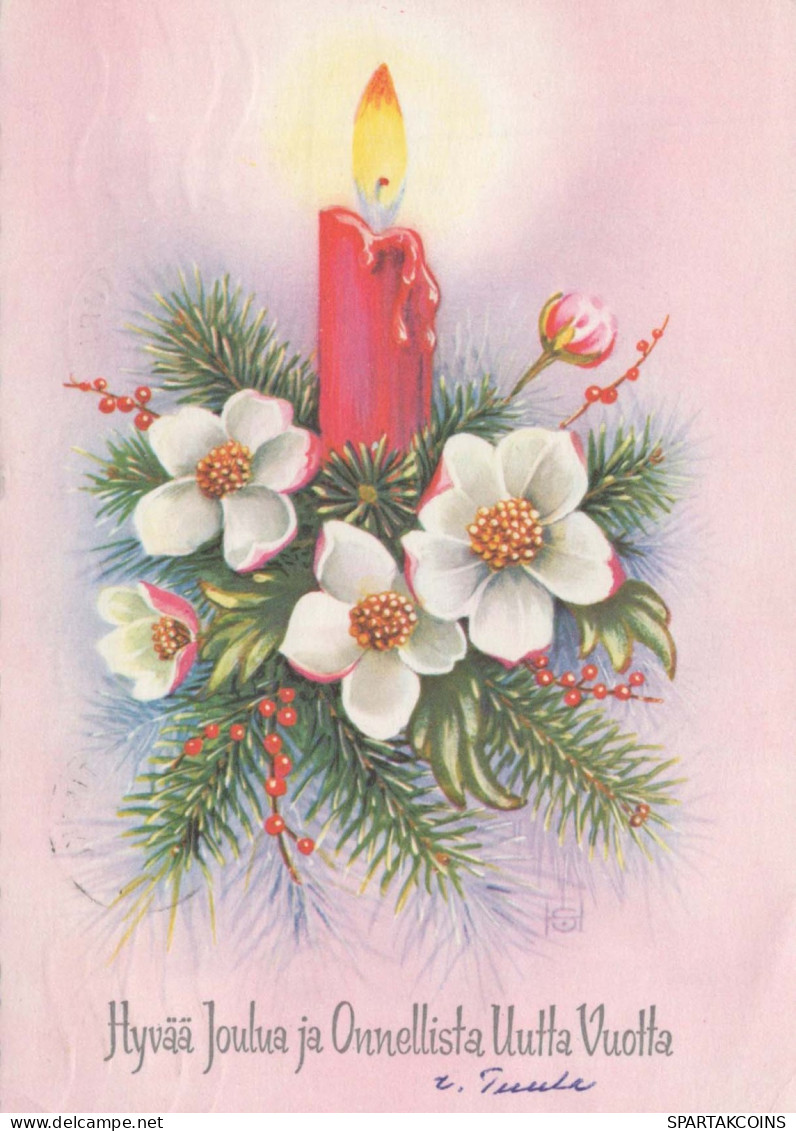 Buon Anno Natale CANDELA Vintage Cartolina CPSM #PBA051.IT - Neujahr