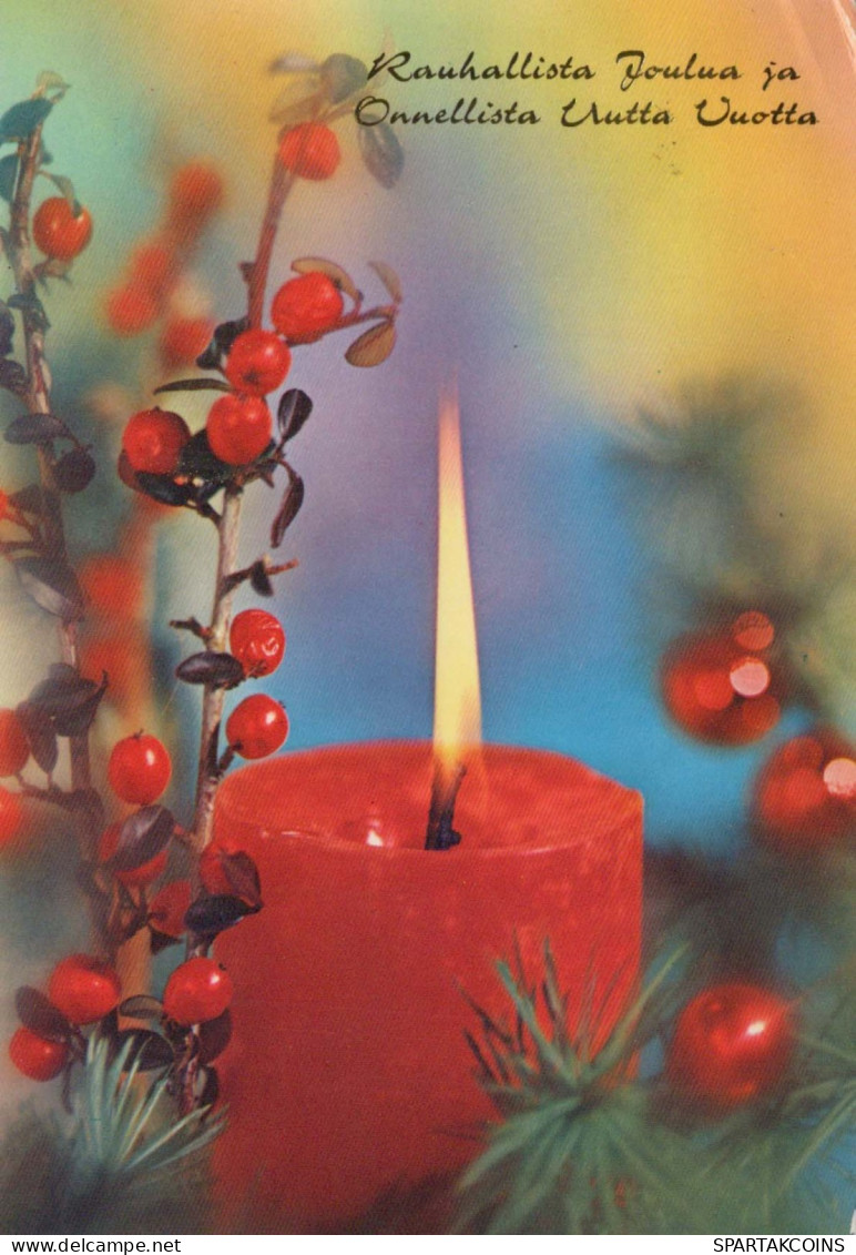 Buon Anno Natale CANDELA Vintage Cartolina CPSM #PAZ989.IT - New Year