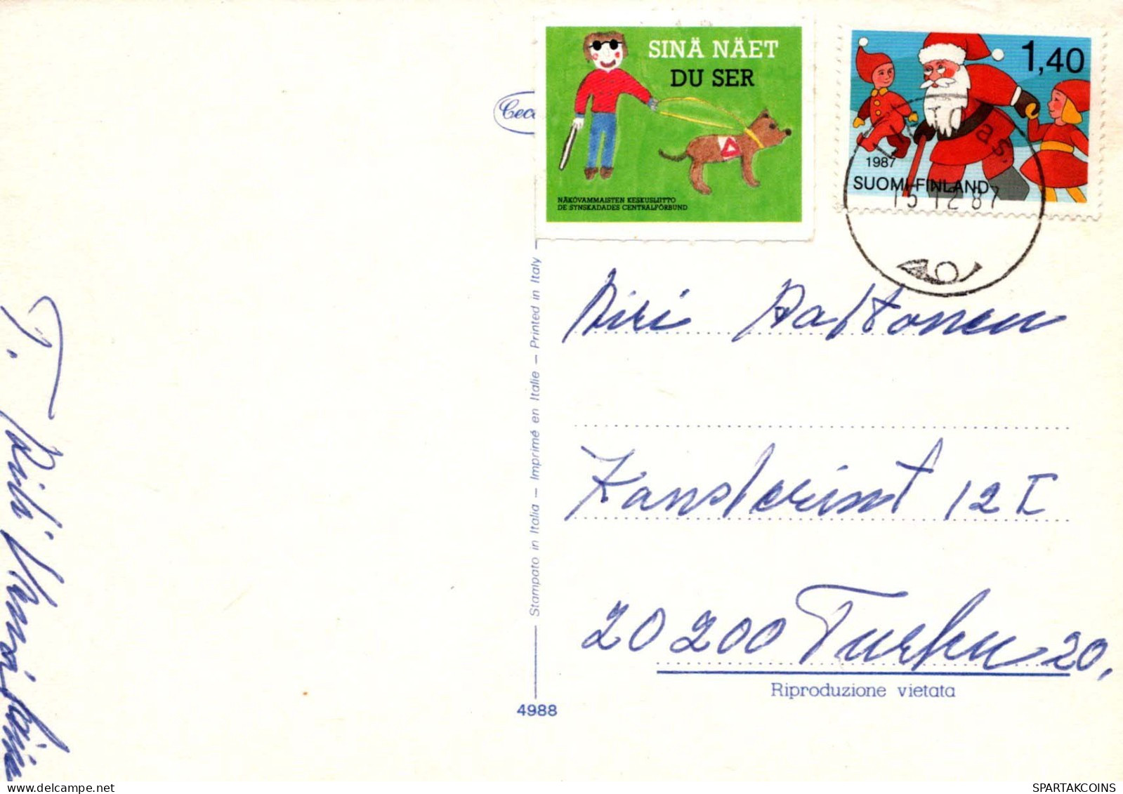 Buon Anno Natale CANDELA Vintage Cartolina CPSM #PAZ989.IT - Neujahr