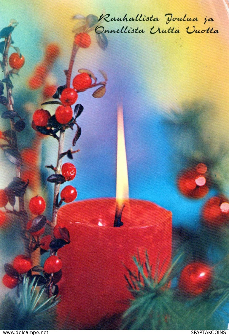 Buon Anno Natale CANDELA Vintage Cartolina CPSM #PAZ989.IT - Neujahr