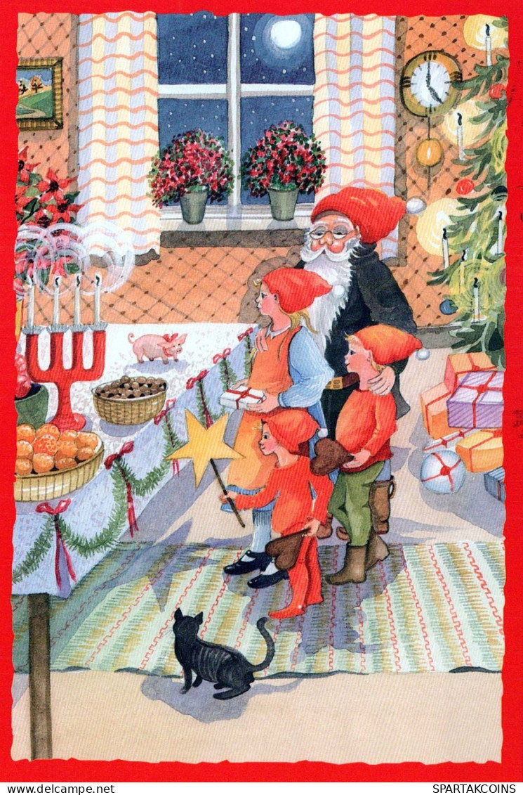 Buon Anno Natale GNOME Vintage Cartolina CPSM #PAZ924.IT - New Year