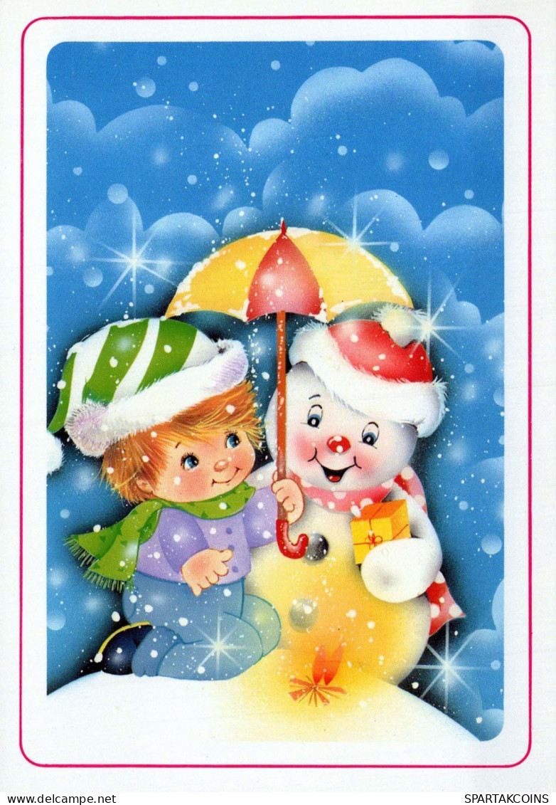 Buon Anno Natale PUPAZZO BAMBINO Vintage Cartolina CPSM #PAZ731.IT - New Year