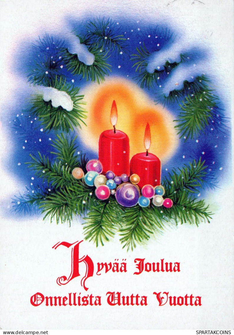 Buon Anno Natale CANDELA Vintage Cartolina CPSM #PAZ537.IT - Nouvel An