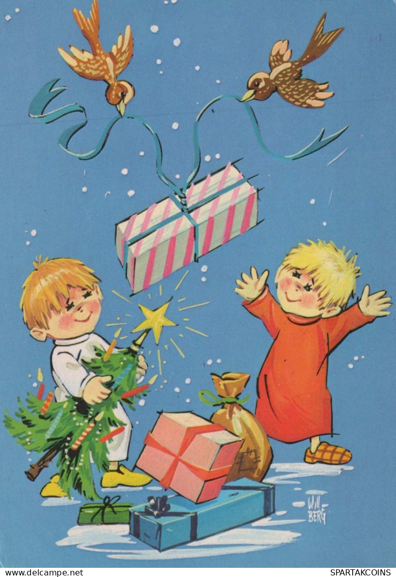 Buon Anno Natale BAMBINO Vintage Cartolina CPSM #PAY895.IT - Nouvel An