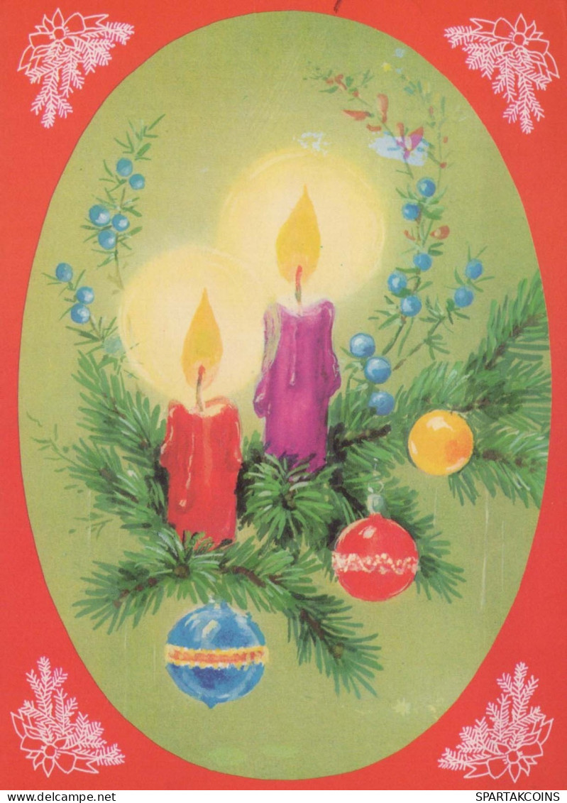 Buon Anno Natale CANDELA Vintage Cartolina CPSM #PAZ295.IT - Nouvel An