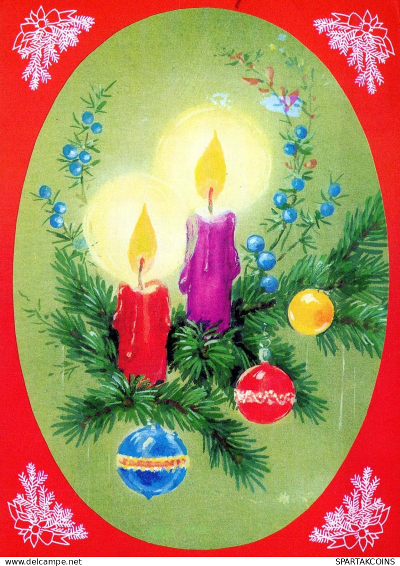 Buon Anno Natale CANDELA Vintage Cartolina CPSM #PAZ295.IT - Nieuwjaar