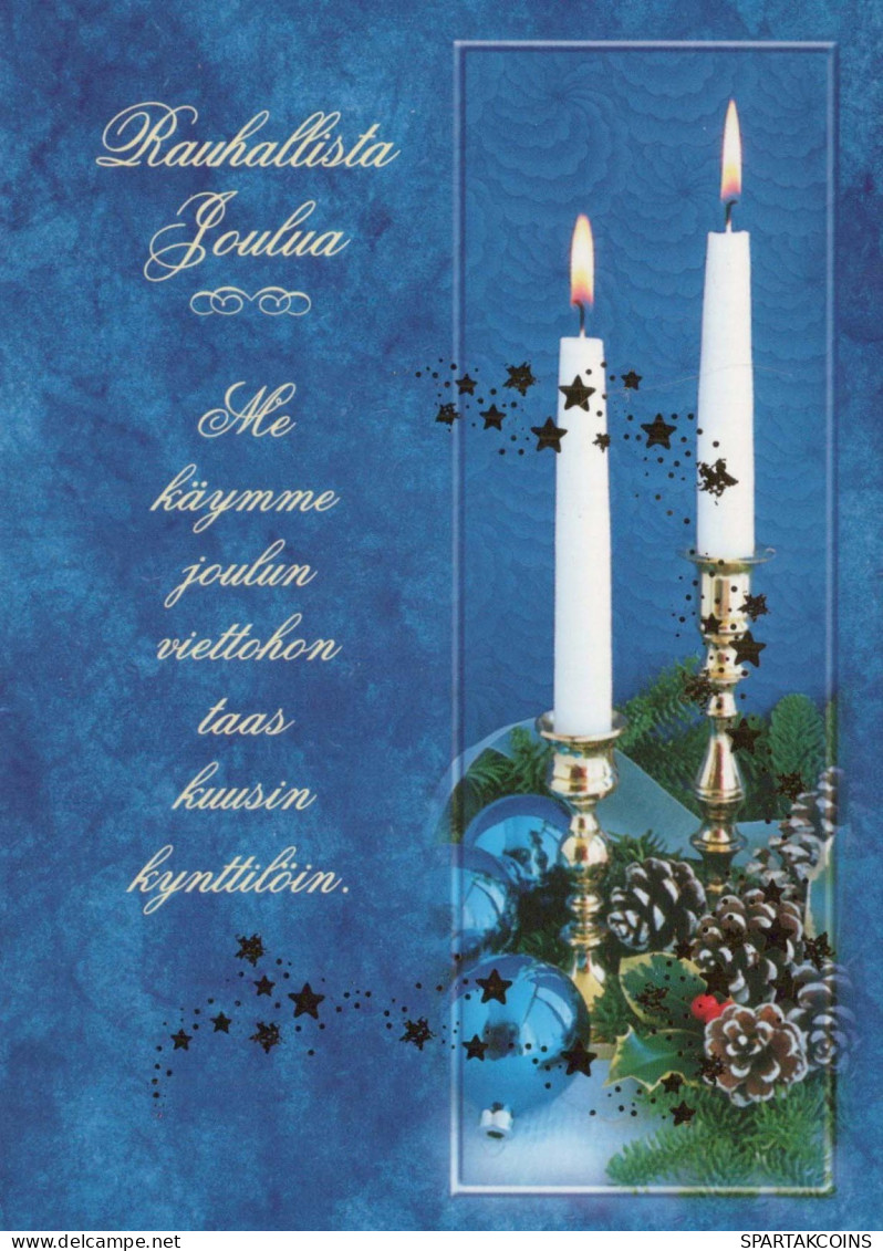 Buon Anno Natale CANDELA Vintage Cartolina CPSM #PAZ355.IT - New Year