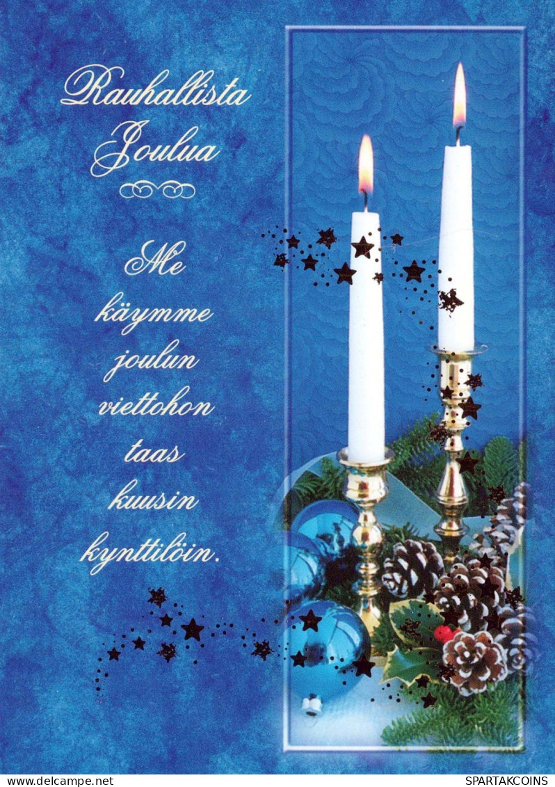 Buon Anno Natale CANDELA Vintage Cartolina CPSM #PAZ355.IT - New Year