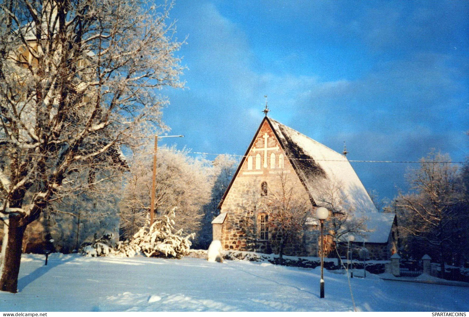 Buon Anno Natale CHIESA Vintage Cartolina CPSM #PAY314.IT - Nieuwjaar