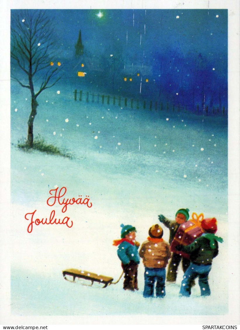 Buon Anno Natale BAMBINO Vintage Cartolina CPSM #PAY058.IT - New Year