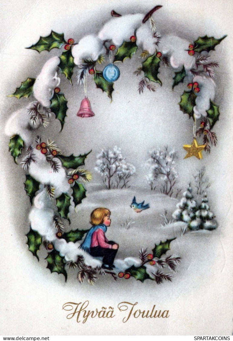 Buon Anno Natale BAMBINO Vintage Cartolina CPSM #PAW805.IT - Nieuwjaar