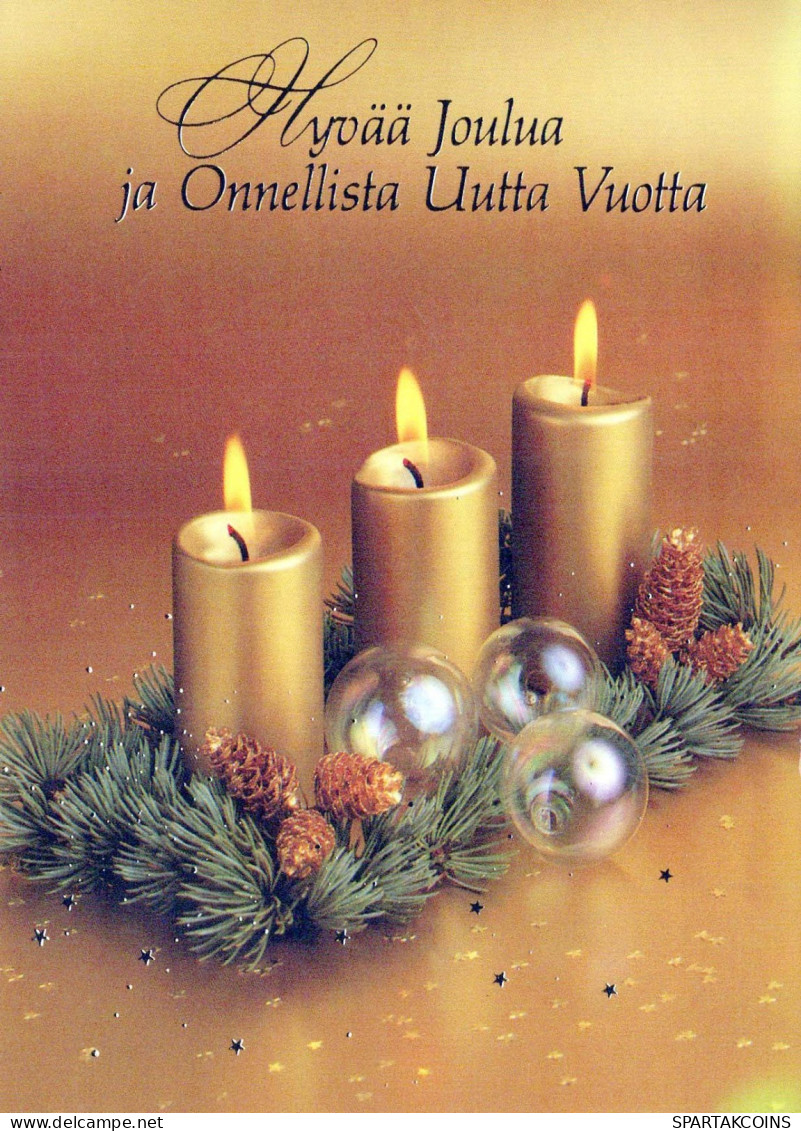 Buon Anno Natale CANDELA Vintage Cartolina CPSM #PAW180.IT - Neujahr