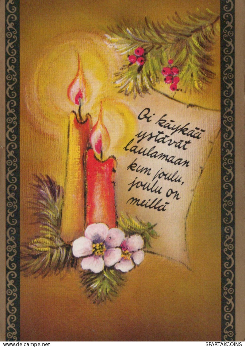 Buon Anno Natale CANDELA Vintage Cartolina CPSM #PAW120.IT - Anno Nuovo