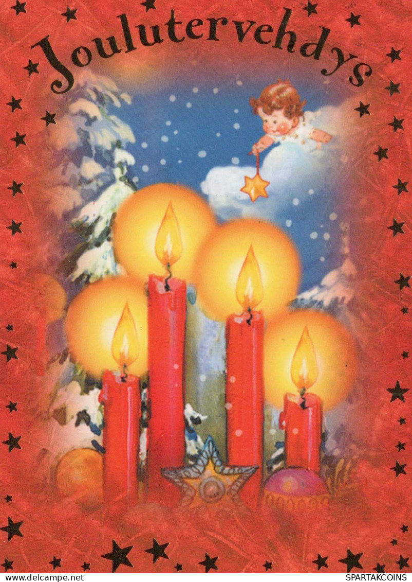 Buon Anno Natale CANDELA Vintage Cartolina CPSM #PAV877.IT - Neujahr