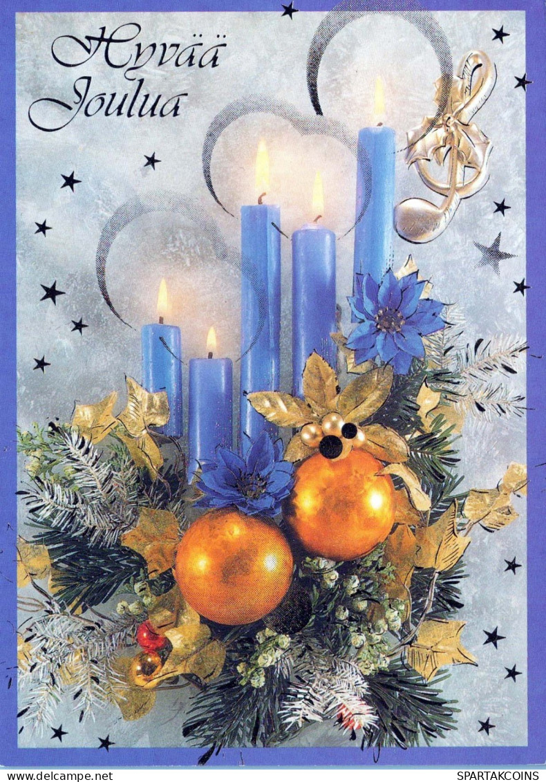 Buon Anno Natale CANDELA Vintage Cartolina CPSM #PAV817.IT - Neujahr