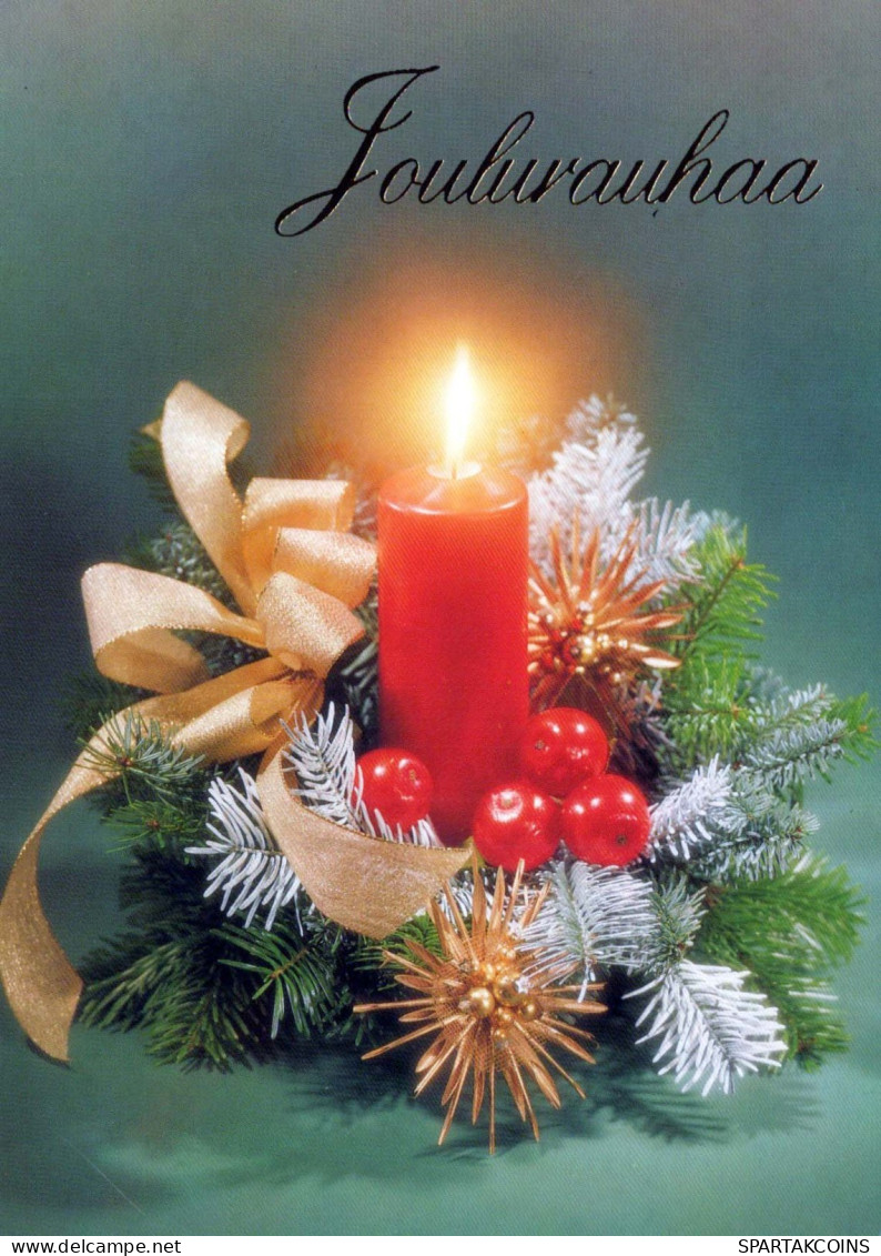 Buon Anno Natale CANDELA Vintage Cartolina CPSM #PAV453.IT - Neujahr