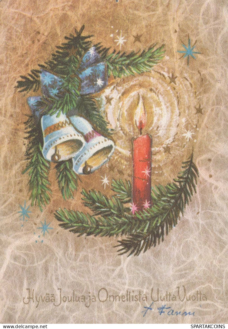 Buon Anno Natale BELL CANDELA Vintage Cartolina CPSM #PAV392.IT - Nieuwjaar