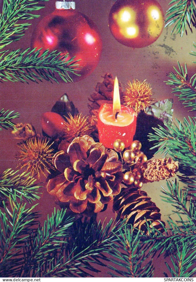 Buon Anno Natale CANDELA Vintage Cartolina CPSM #PAV513.IT - Anno Nuovo