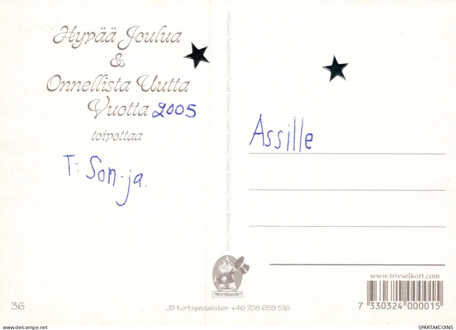 Buon Anno Natale CONIGLIO CANDELA Vintage Cartolina CPSM #PAV007.IT - Nieuwjaar