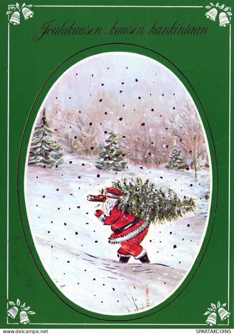 BABBO NATALE Buon Anno Natale Vintage Cartolina CPSM #PAU606.IT - Santa Claus