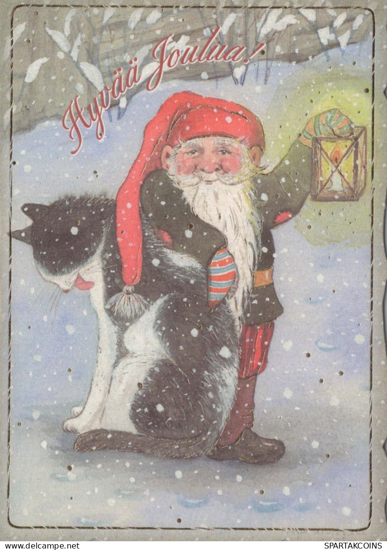 BABBO NATALE Buon Anno Natale Vintage Cartolina CPSM #PAU475.IT - Kerstman