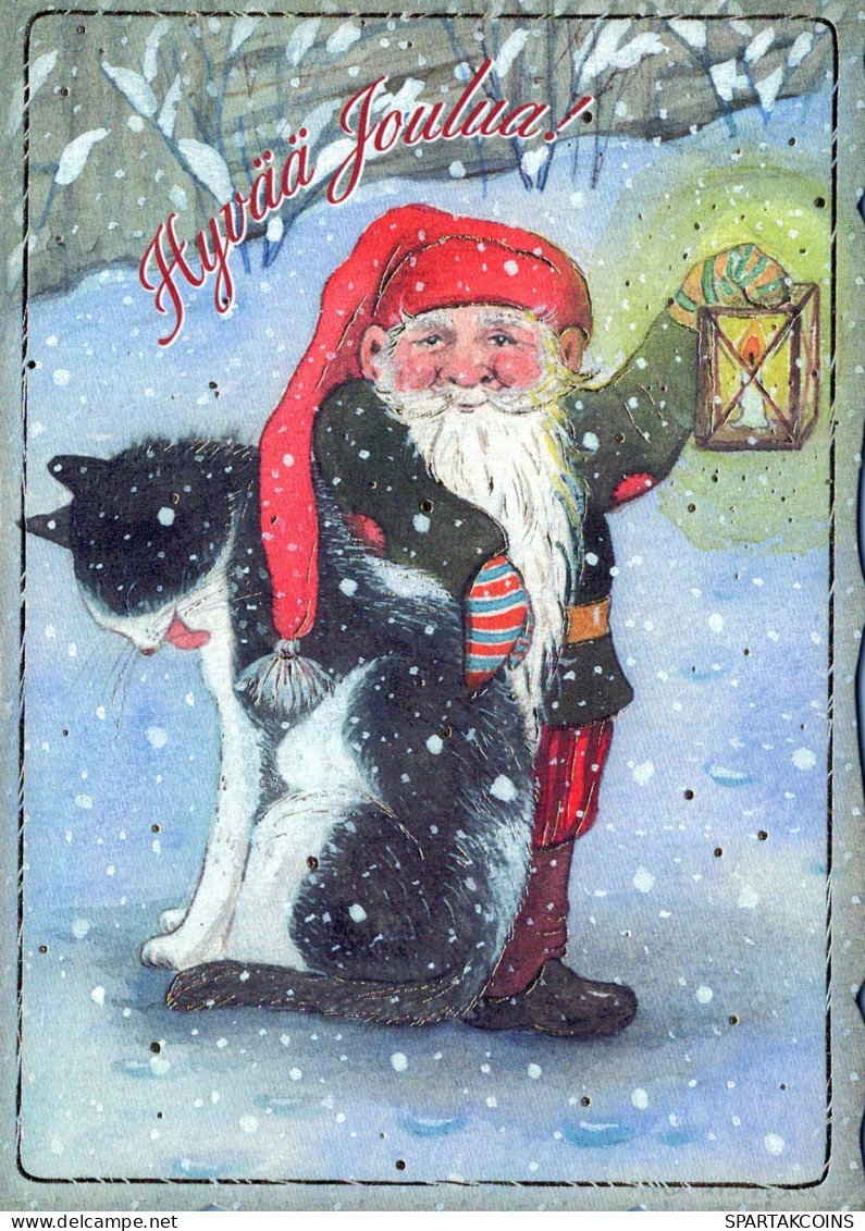 BABBO NATALE Buon Anno Natale Vintage Cartolina CPSM #PAU475.IT - Santa Claus