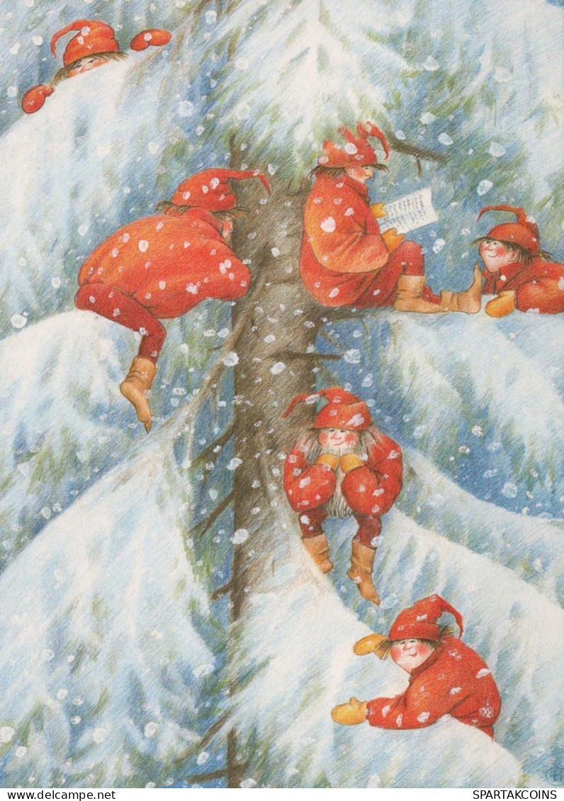 Buon Anno Natale GNOME Vintage Cartolina CPSM #PAU267.IT - New Year