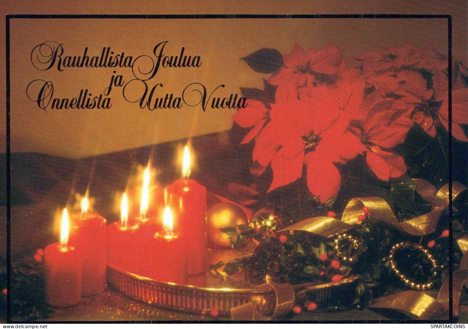 Buon Anno Natale CANDELA Vintage Cartolina CPSM #PAT697.IT - Anno Nuovo