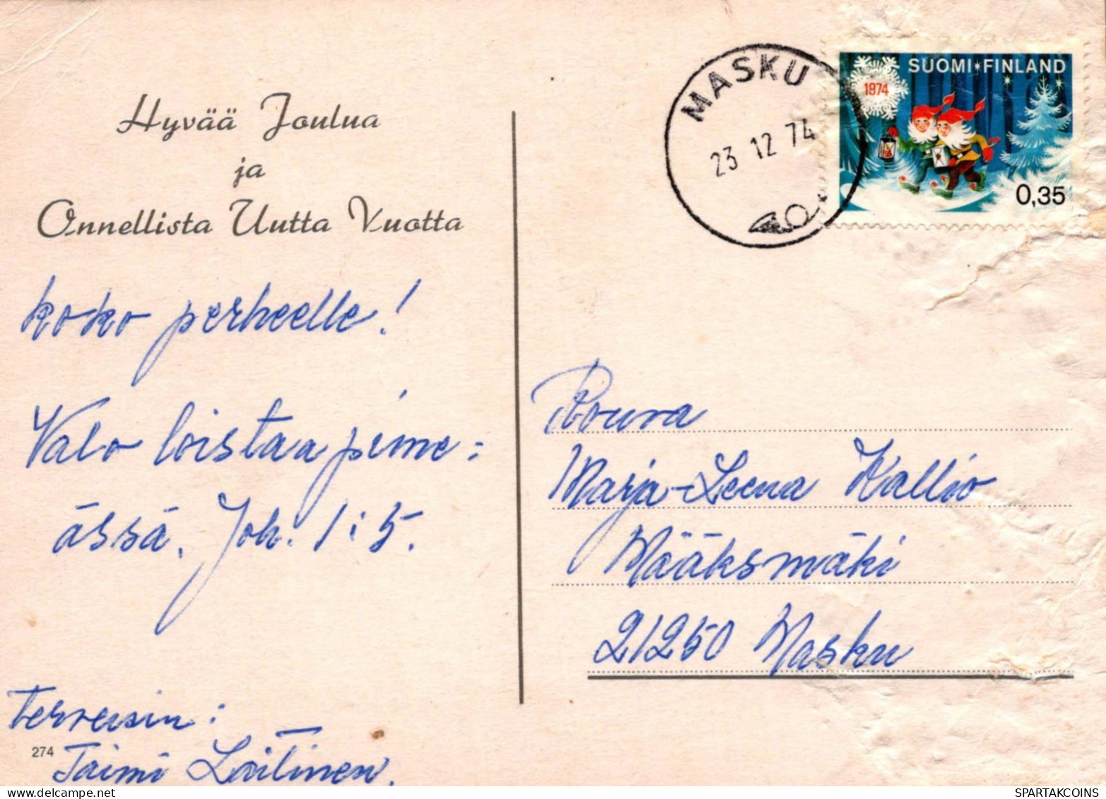 Buon Anno Natale BAMBINO Vintage Cartolina CPSM #PAS830.IT - Nieuwjaar